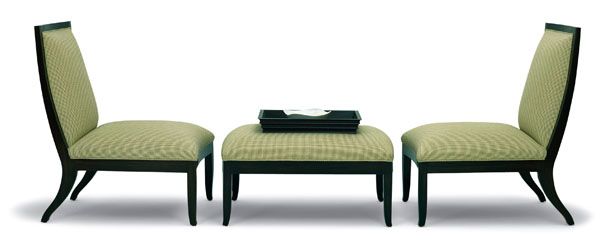 Hawthorne Armless Lounge Chair & Ottoman