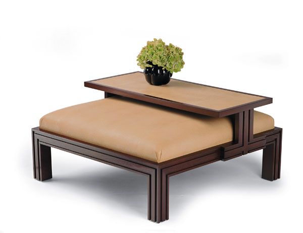 Powell Sliding Tray Ottoman